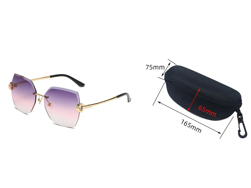 Irregular Diamond Rimmed Glasses - Viexta