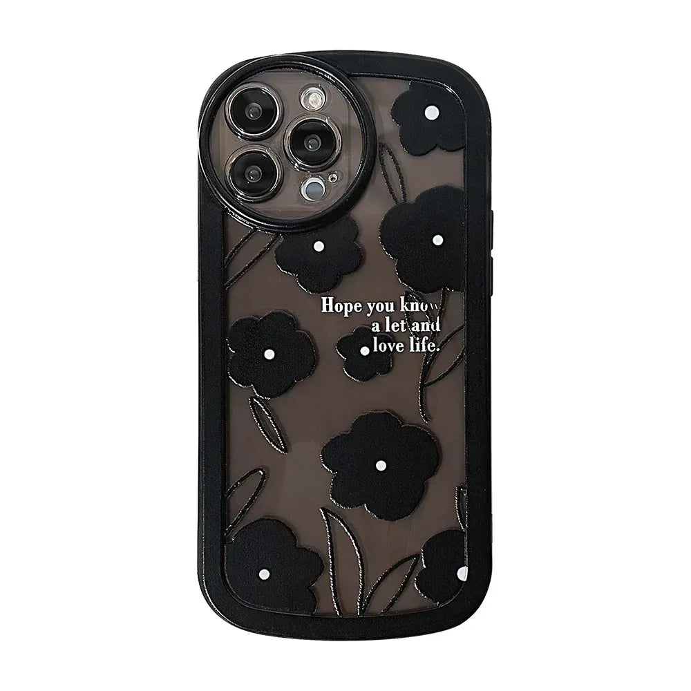 Advanced Black Flower Silicone iPhone Case - Viexta