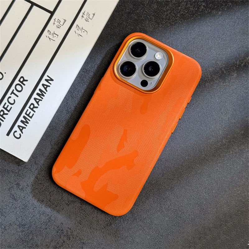 Camouflage Leather Magnetic iPhone Case