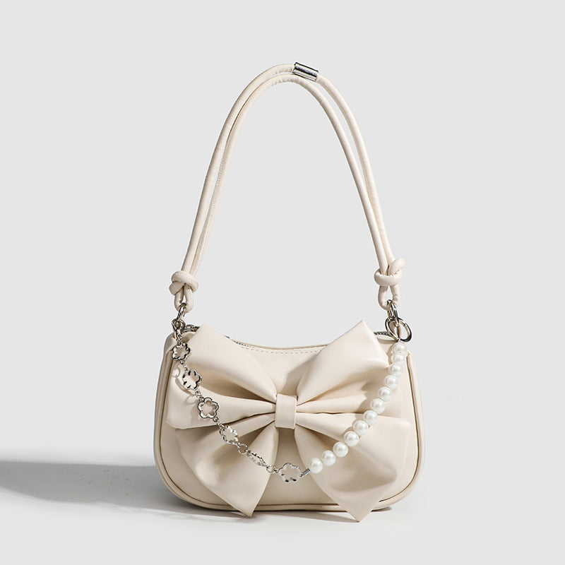 Black White PU Bow Handbags