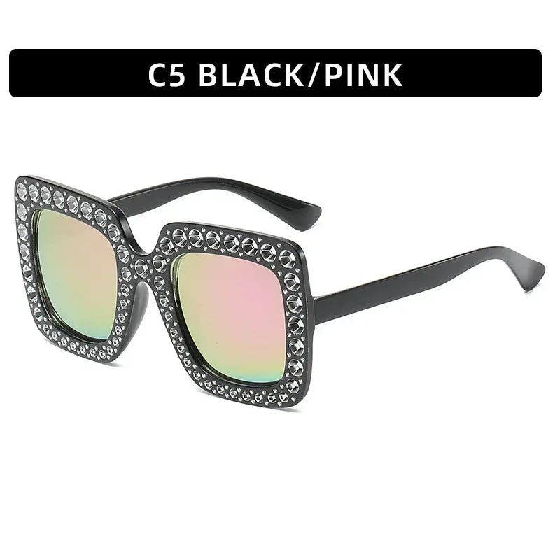large-square-frame-with-rhinestones-sunglasses - Viexta