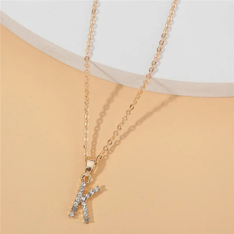 18k 26 Golden English Letter Pendant Clavicle Chain - Viexta