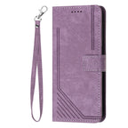 Leather Case Skin Frosted Striped Card Wallet iPhone case
