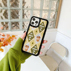 Heavy Embroidery Milk Tea iPhone Cover - Viexta