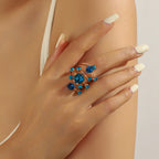 Boho Stackable Gemstone Rings Set