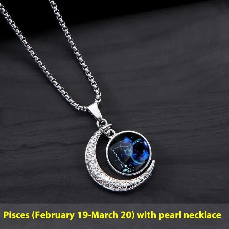 12-constellation-moon-star-glowing-necklace - Viexta