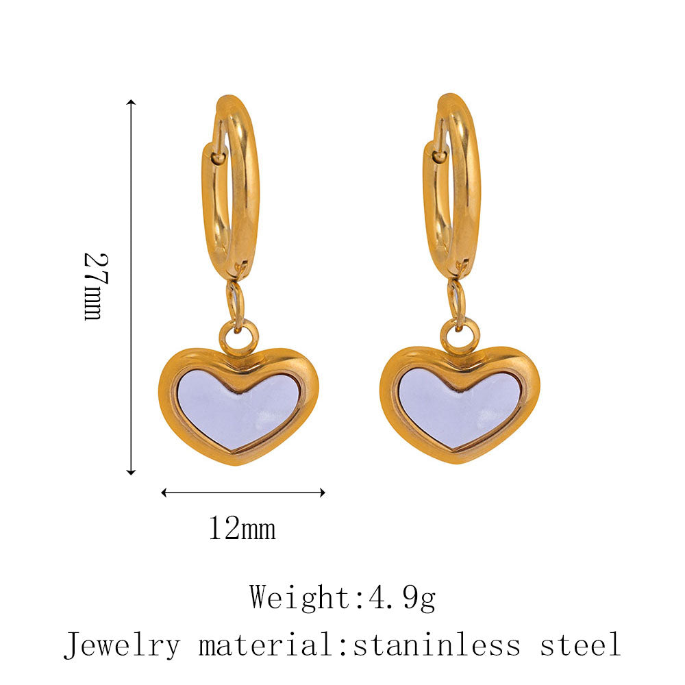Moon-shaped Stainless Steel Pendant Earrings