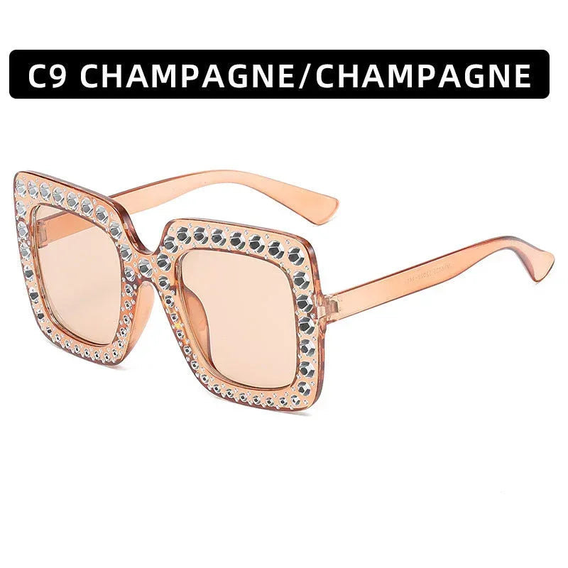 large-square-frame-with-rhinestones-sunglasses - Viexta