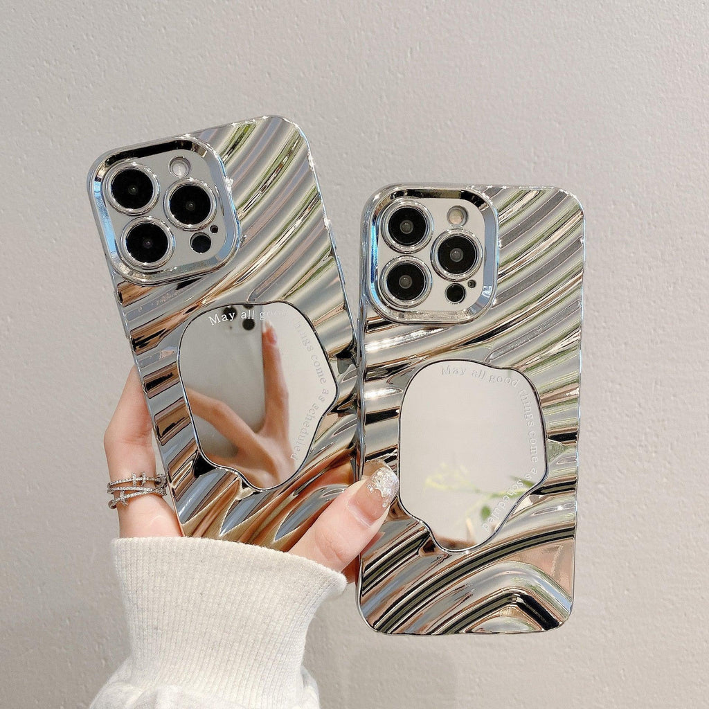 silver-water-ripple-mirror-iphone-case - Viexta