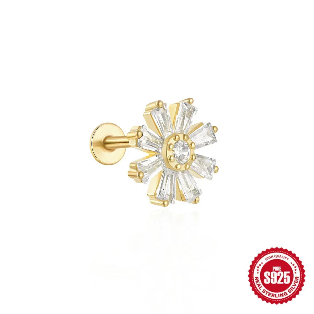 S925 Sterling Silver Moon Piercings - Viexta
