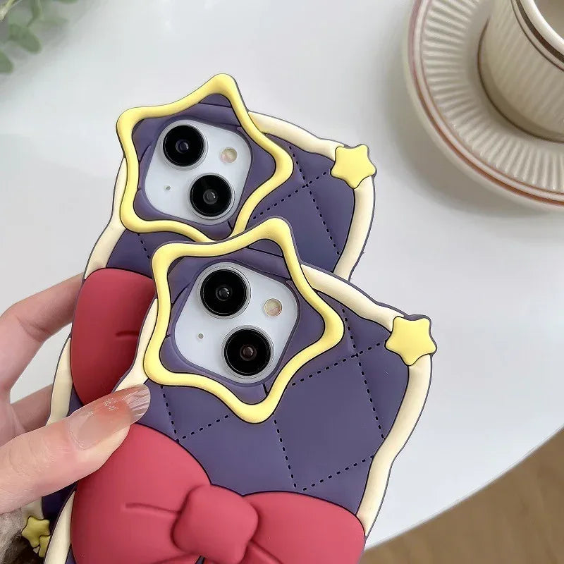 Five-pointed Star Lens Bow iPhone Case - Viexta