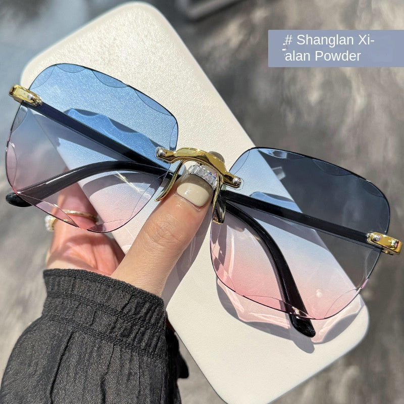 Frameless border UV sunglasses