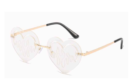 Fashion Rimless Heart Sunglasses