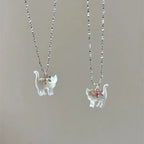 transparent-cat-rhinestone-pendant-necklace - Viexta