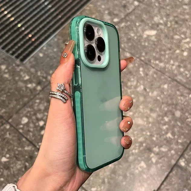 Contrast Color Transparent Drop-resistant iPhone Case - Viexta