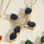Cross Jesus Portrait Pendant Necklace - Viexta
