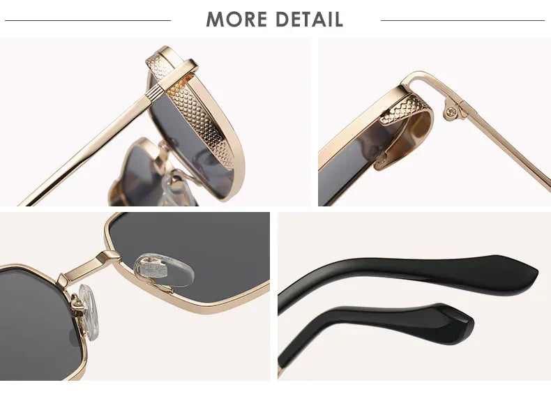 Metal Punk Square Sunglasses - Viexta