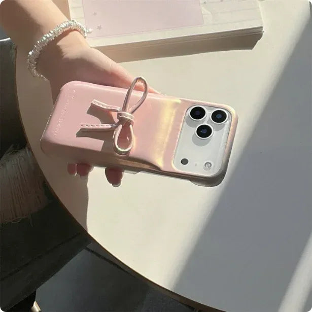 French-style Instagram 3D Solid-color Bow iPhone Case - Viexta