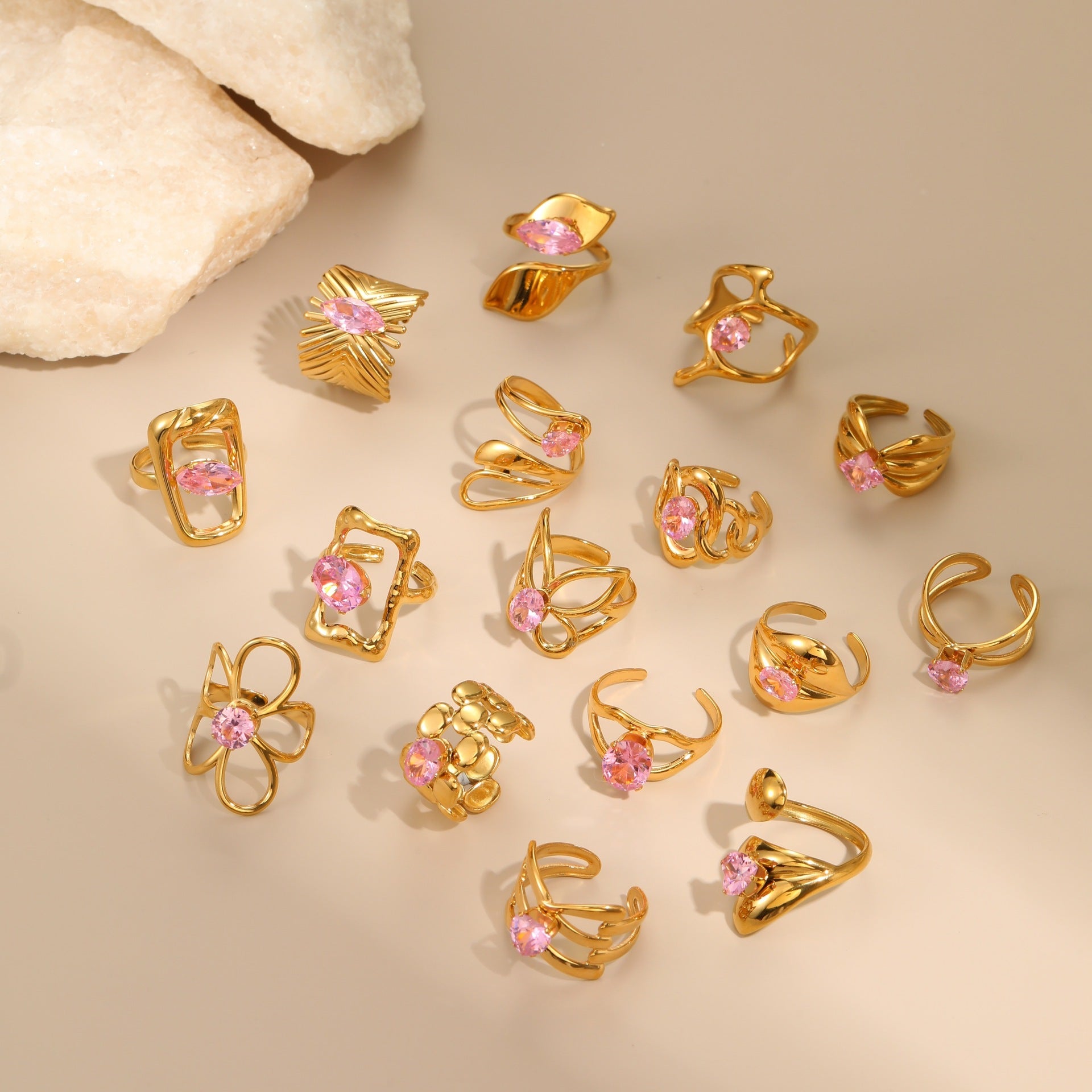 Stainless Steel Zircon Ring For Women