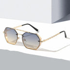 Womens Stylish Metal Chain-leg Sunglasses - Viexta