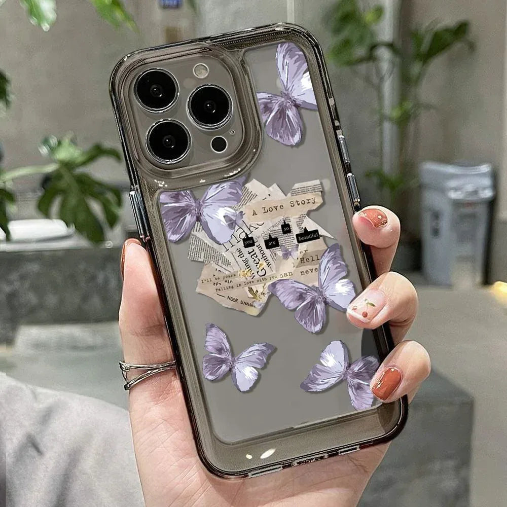 Purple Butterfly Silicone iPhone Case - Viexta