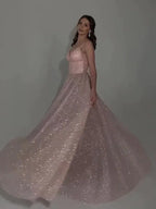 Sequined Backless Evening Dress - Viexta