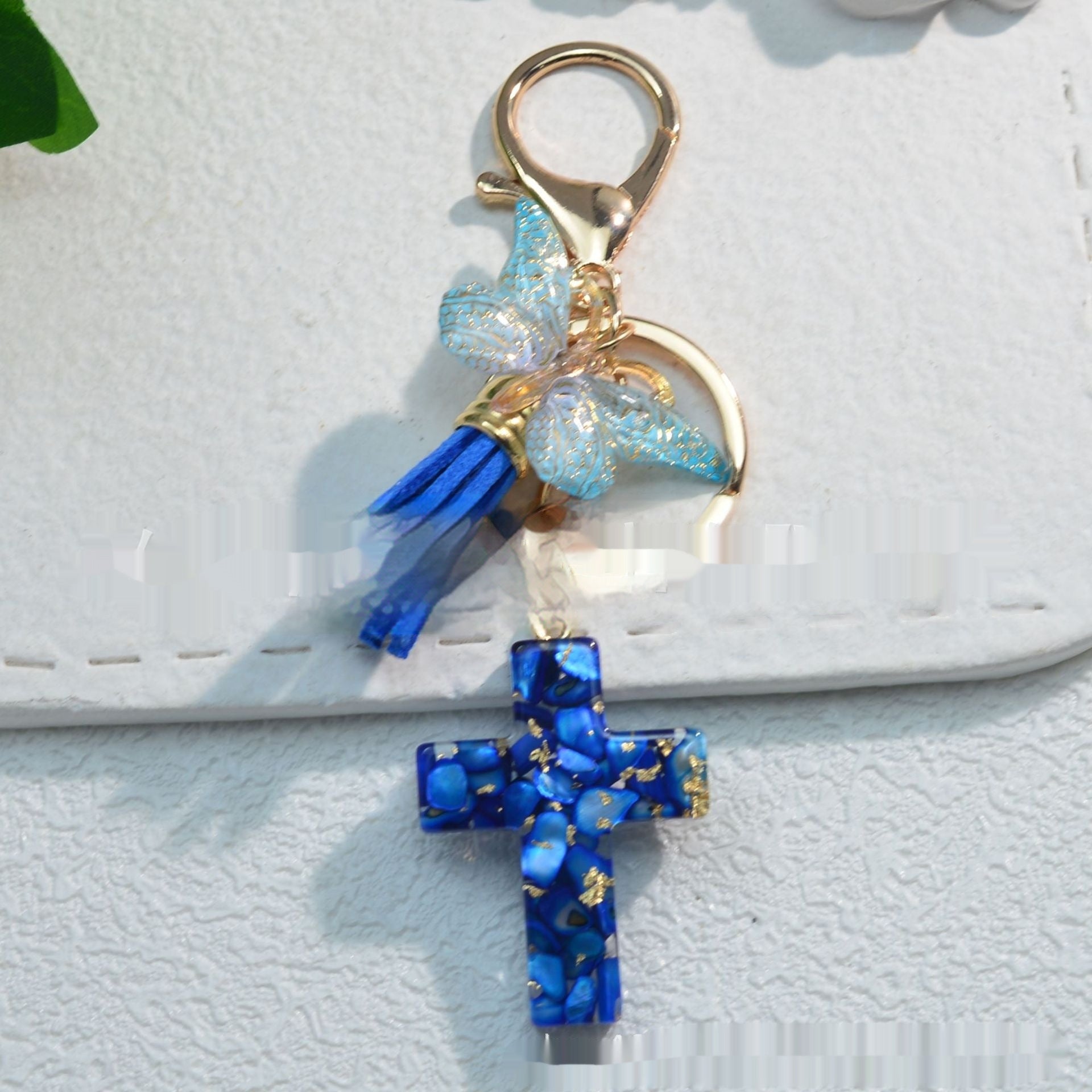 Resin Epoxy Cross Bag Hanging Ornament