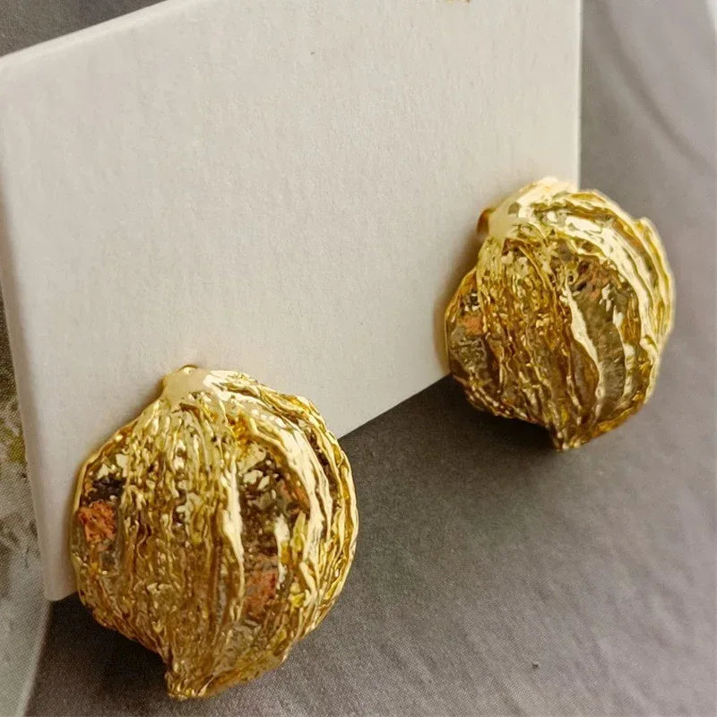 Retro Hong Kong Golden Versatile Earrings - Viexta