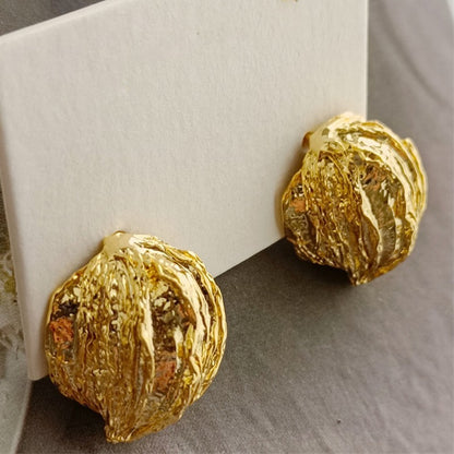 Retro Hong Kong Golden Versatile Earrings