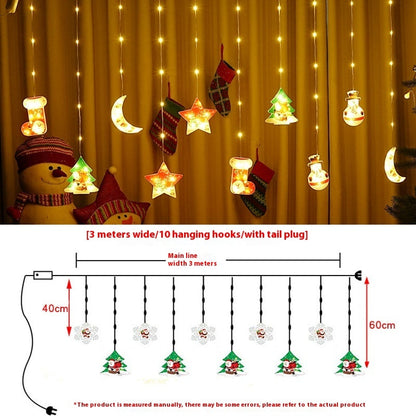 Painted Christmas Curtain Lights Holiday Layout Rubber-covered Wire Ambience Light