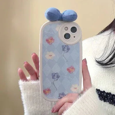 Blue Bow Flowers iPhone case - Viexta