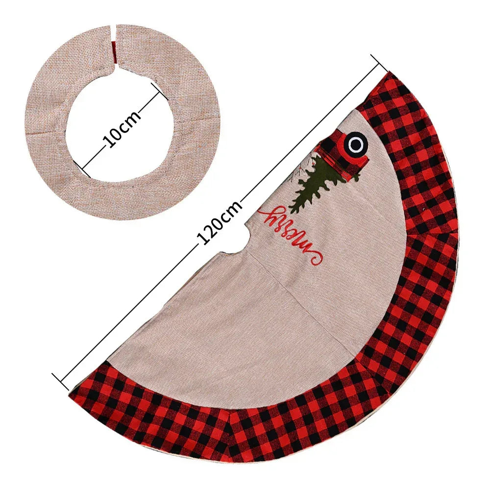 linen-tree-skirt-car-christmas-tree-120cm-christmas-decoration-tree - Viexta
