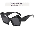 Cat's Eye Polygon Large Rim Sunglasses - Viexta