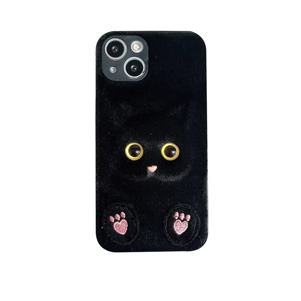 plush-three-dimensional-cat-eyes-iphone-case - Viexta