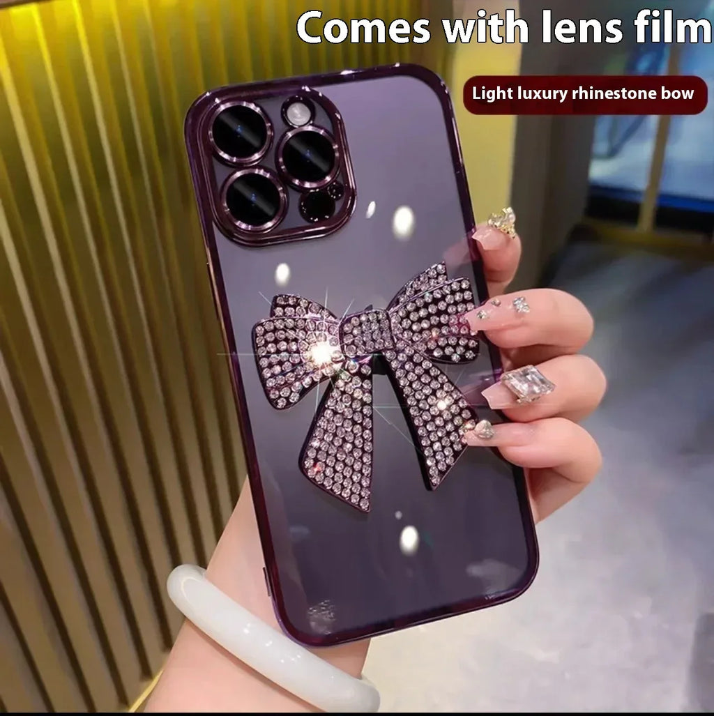 Lens Protector Diamond Bow iPhone Case - Viexta