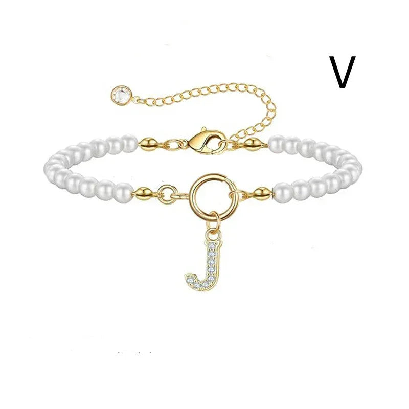 6mm Pearl Bracelet Buckle Letter - Viexta