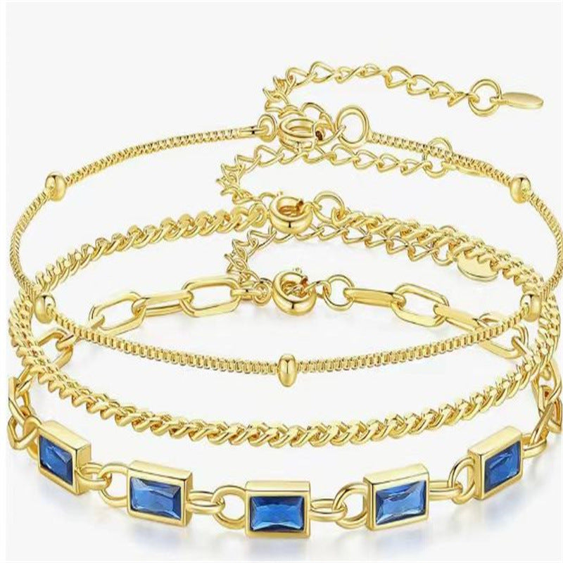 18k Plated Stacked Three-layer Bracelet