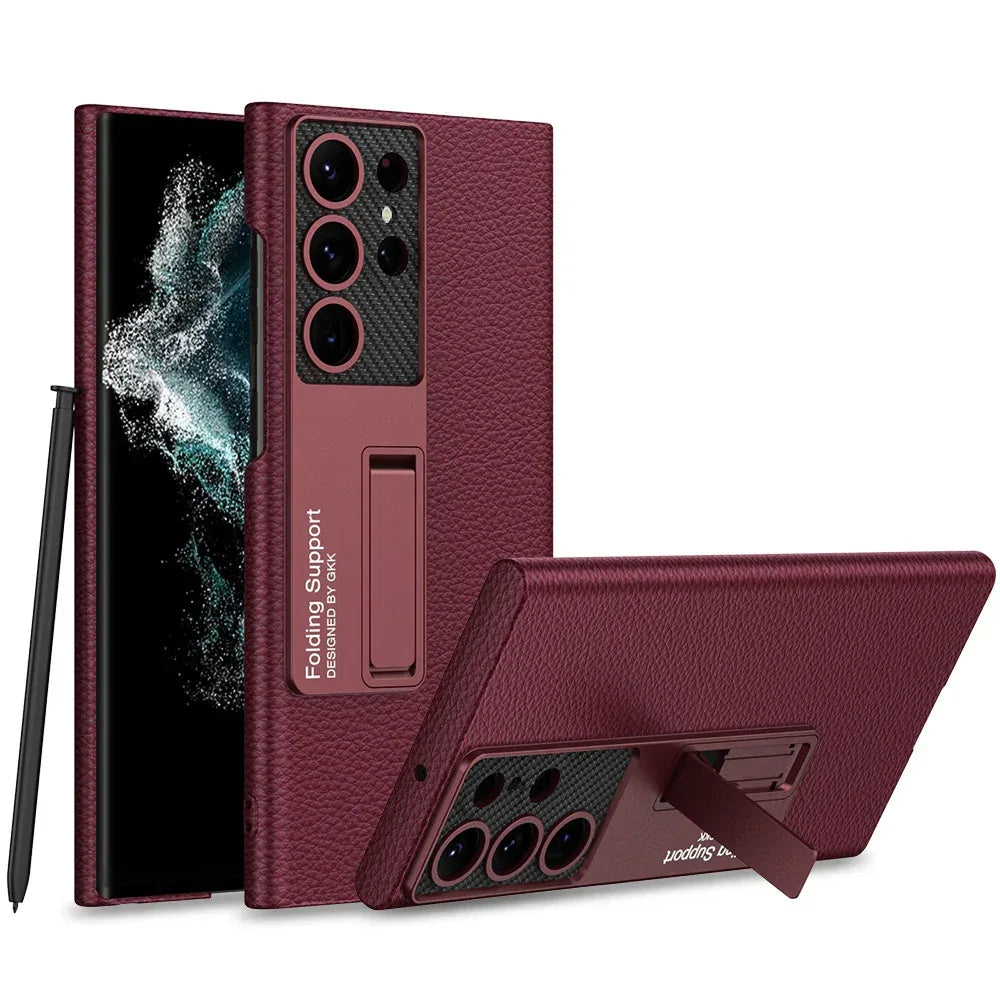 Precision Hole Anti-Drop Leather Samsung Case - Viexta