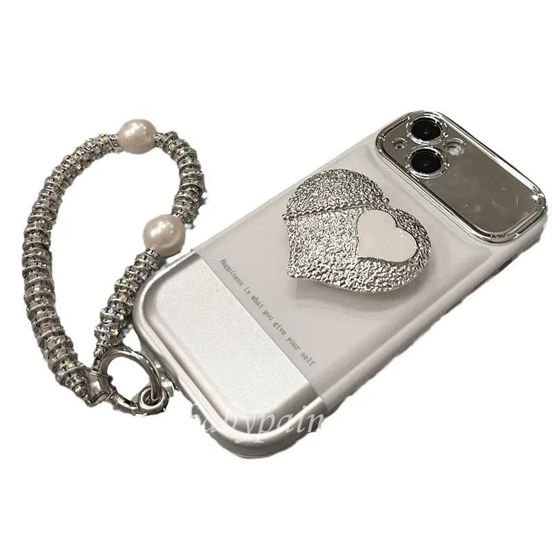 Korean Style Silver White iPhone Case - Viexta