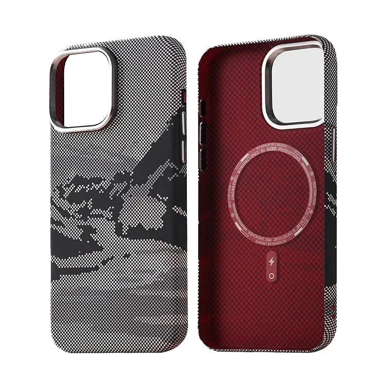 Magnetic Carbon Fiber Kevlar Texture iPhone Case - Viexta