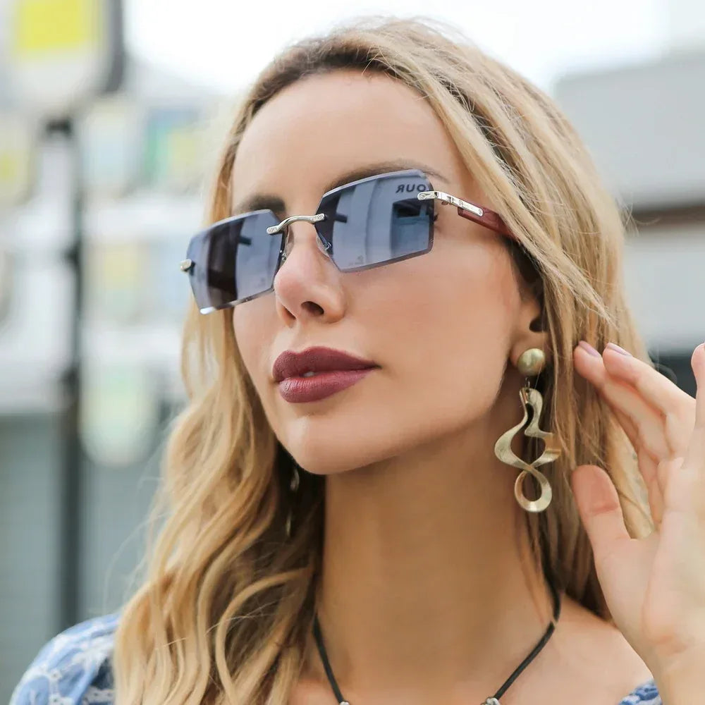 vintage-wood-grain-temples-cut-edge-sunglasses - Viexta