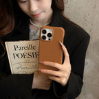 Retro Leather Solid Color iPhone Case - Viexta