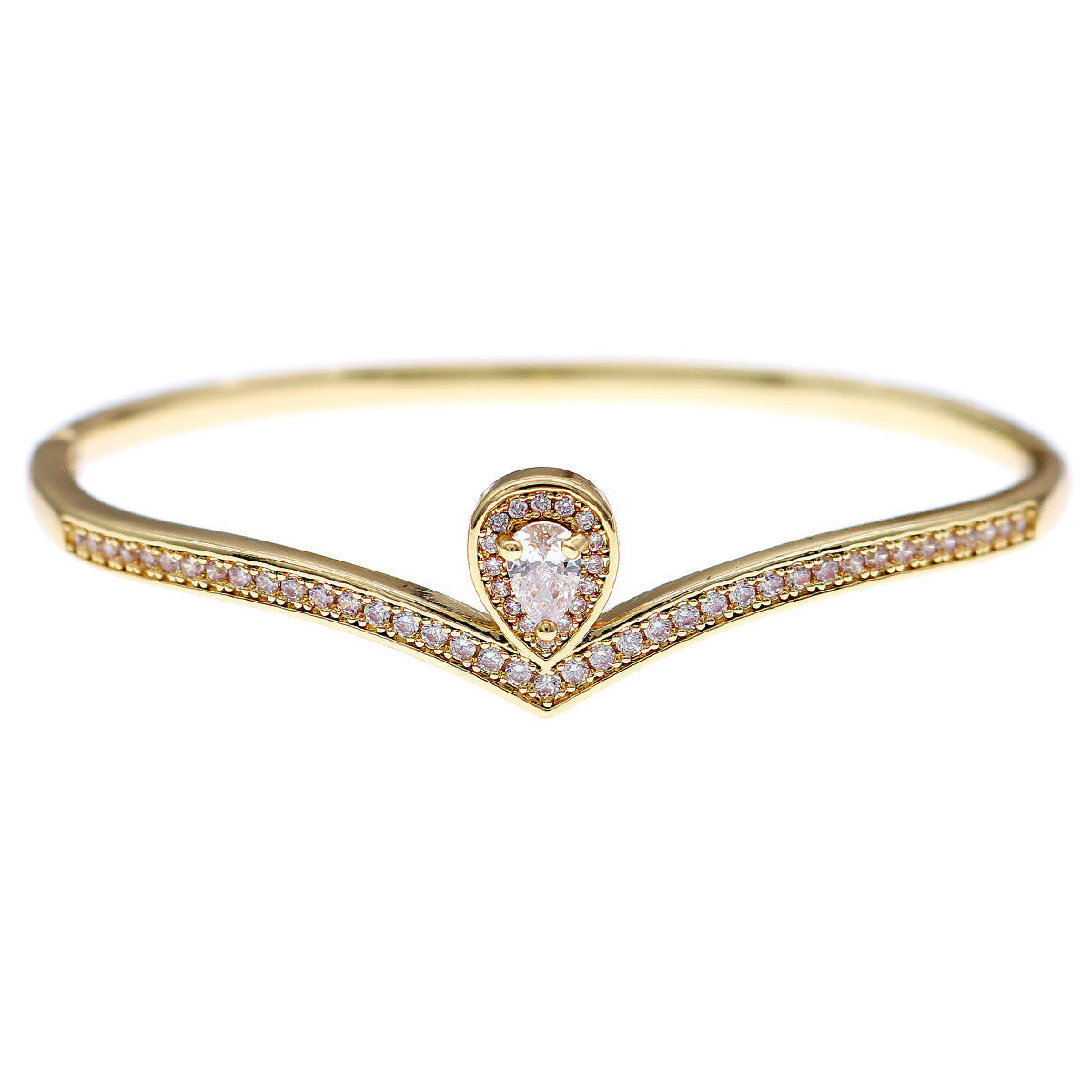 Light Luxury Zircon Fashion Open Cuff Bangle