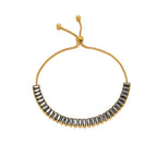 Zircon-studded Chain Pearl Bracelet