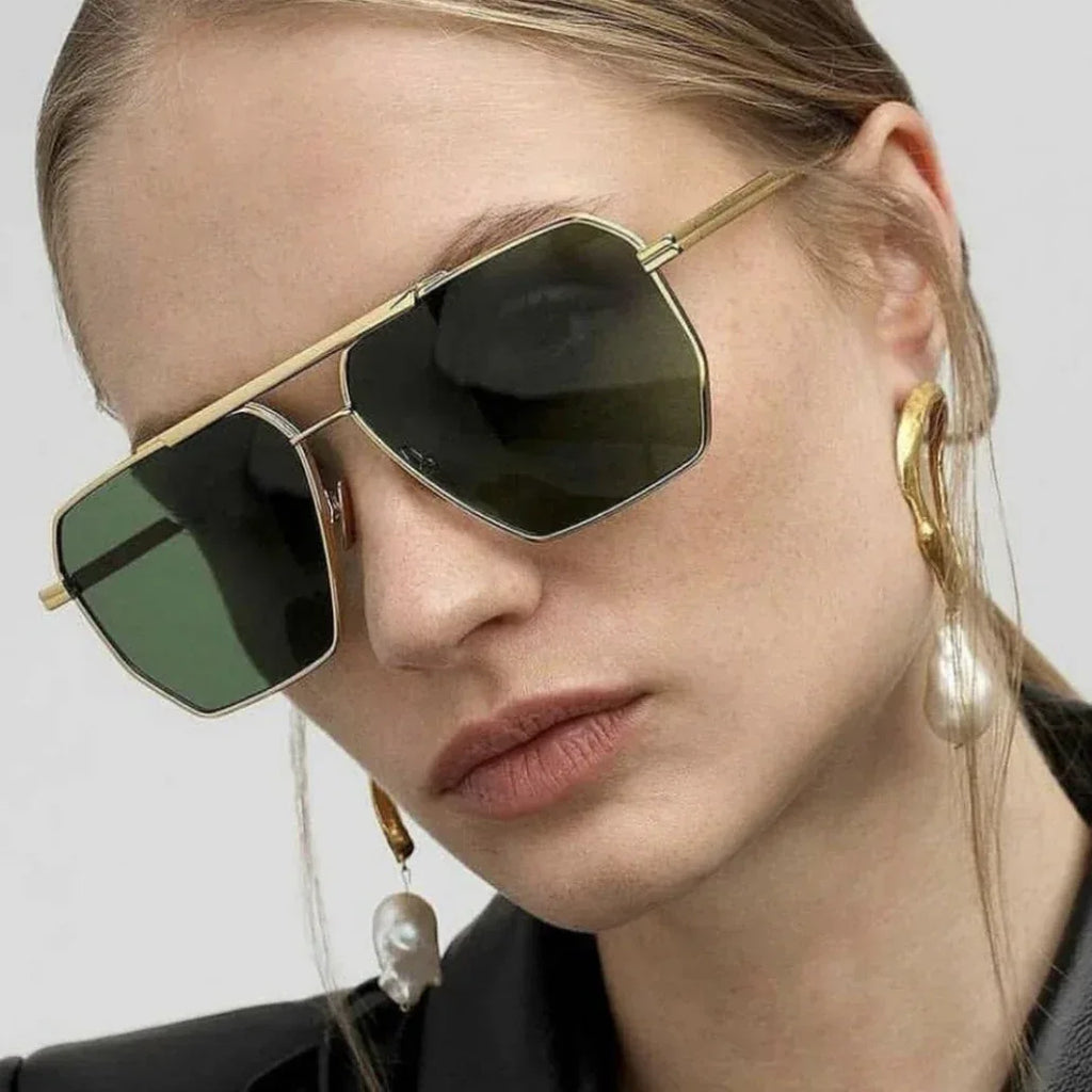 metal-double-beam-polygonal-sunglasses - Viexta
