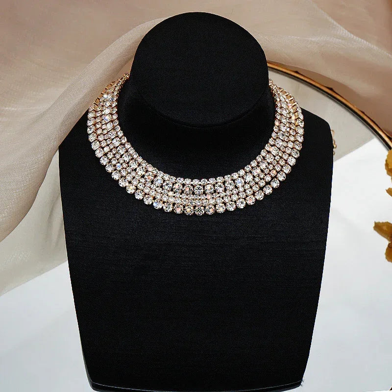 claw-chain-inlaid-with-diamond-rhinestone-multilayer-clavicle-chain - Viexta