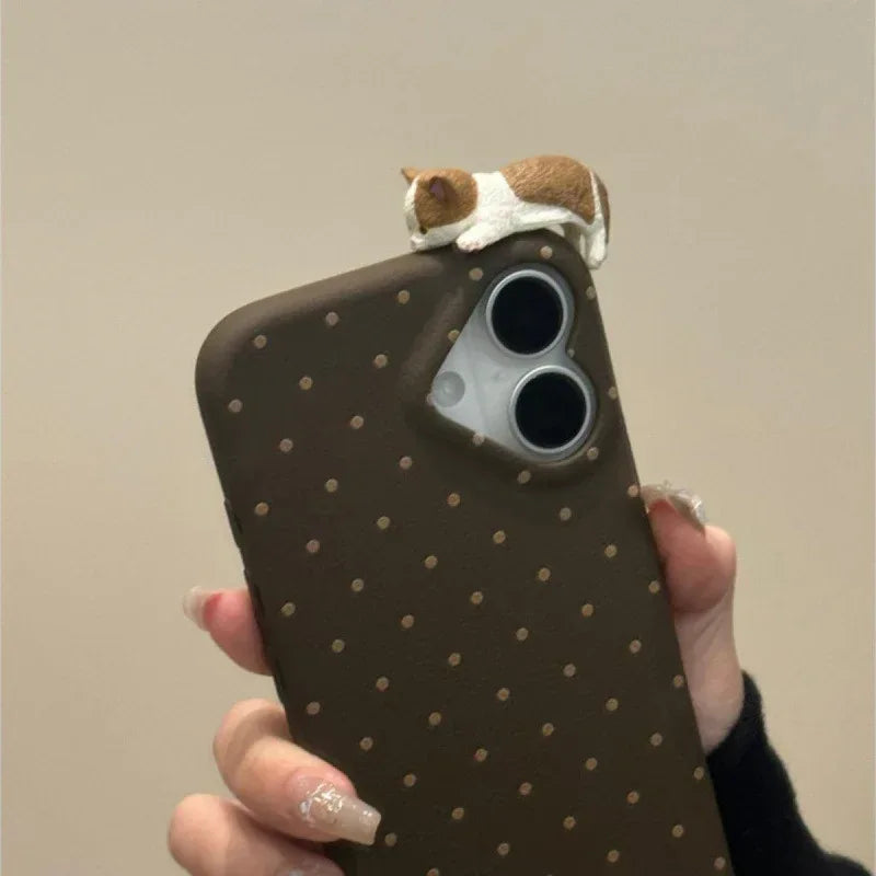 Cute Polka-dot Cat iPhone Case - Viexta