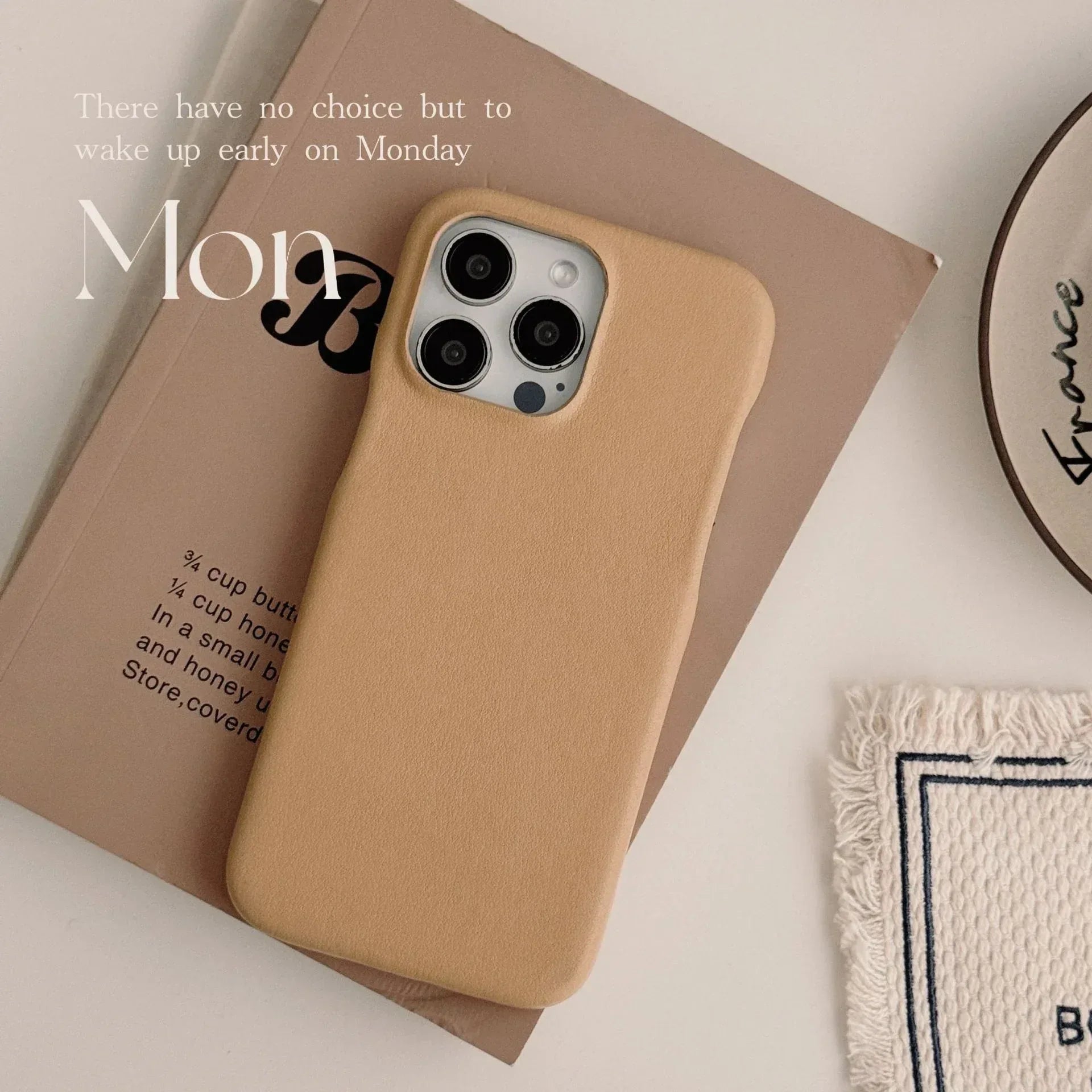 Retro Leather Solid Color iPhone Case - Viexta