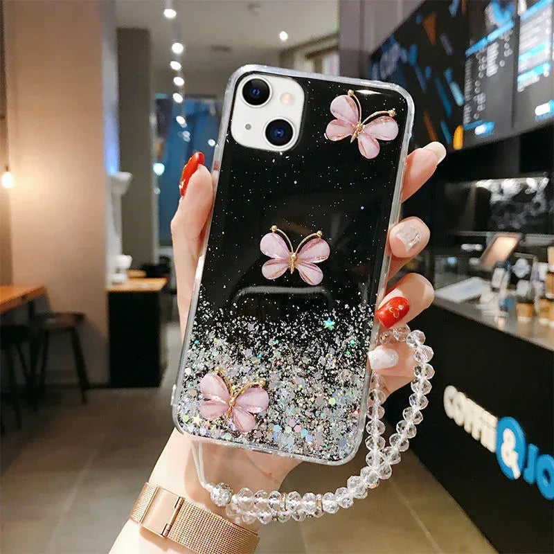 glitter-epoxy-butterfly-iphone-case - Viexta