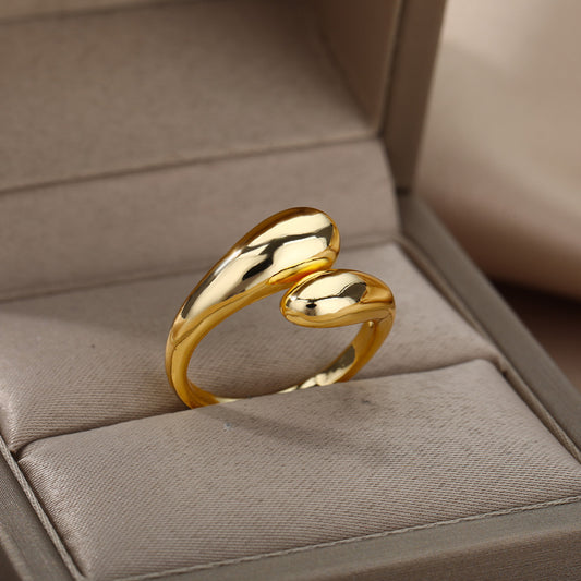 Fashionable Golden Irregular Geometric Ring